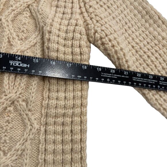 Vintage Wool Cardigan Sweater Cream Ireland Pure Wool Hand Knit - Picture 4 of 9